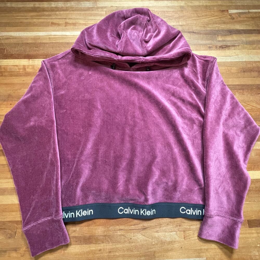 Calvin Klein Performance Women's Velour Pullover Hoodie - Garnet Small